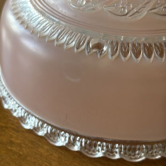 Vintage 8" x 4 Frosted Glass Clear/Frosted Ceiling Light Lamp Shade Globe Globe - Picture 7 of 7